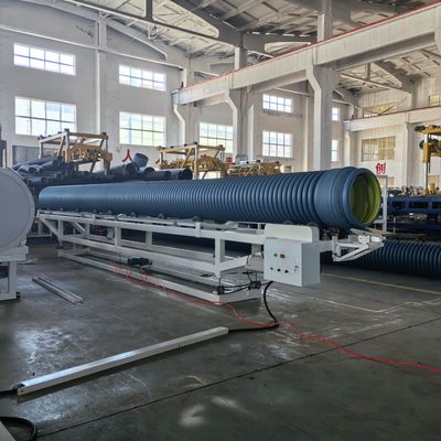 PLC Control System Double Wall Corrugated Pipe Extrusion Line for Pipe Range ID63 OD1600mm Dimension 29*6.8*3