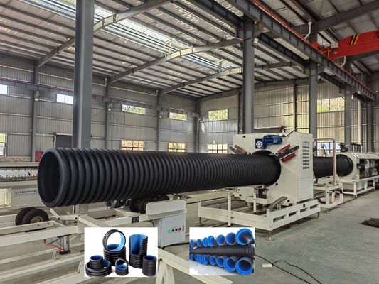 Automated Double Wall Corrugated Pipe Extrusion Line for ID30-ID1500mm Pipes with 23 Years Production Experience