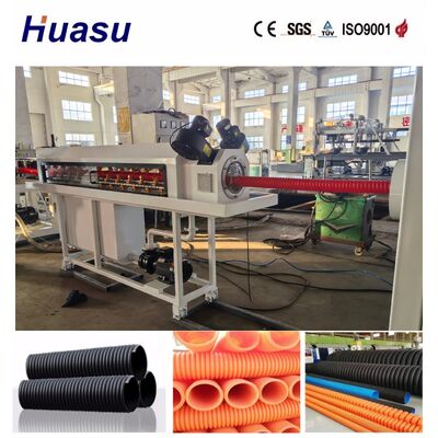 Single Wall Corrugated Pipe Extrusion Line with Online Belling Technology, Siemens PLC Control, and Customizable Waveform Solutions