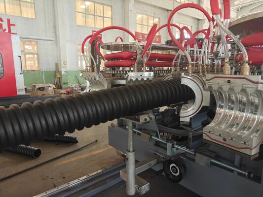 High Speed Double Wall Corrugated Pipe Production Line Plastic Processed PP PE Integrated Extrusion and Forming Equipment