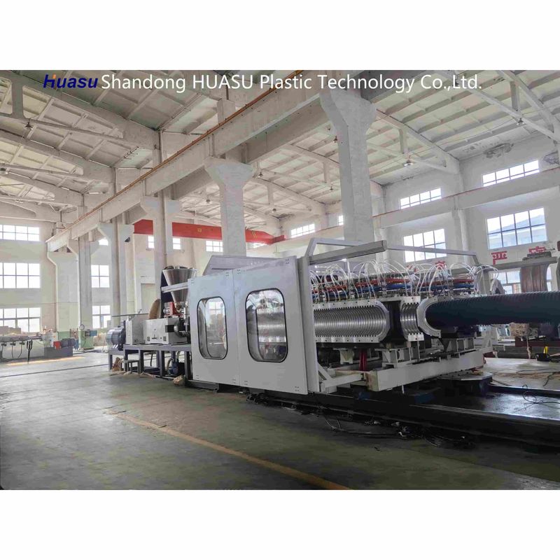 Machine à tuyaux ondulés à haute sortie de 500 à 2000 kg/h avec diamètre de tuyau de 32 à 1600 mm et technologie PLC Siemens