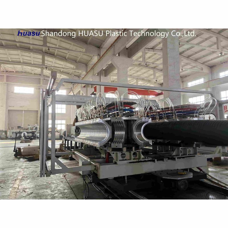 Machine à tuyaux ondulés à haute sortie de 500 à 2000 kg/h avec diamètre de tuyau de 32 à 1600 mm et technologie PLC Siemens