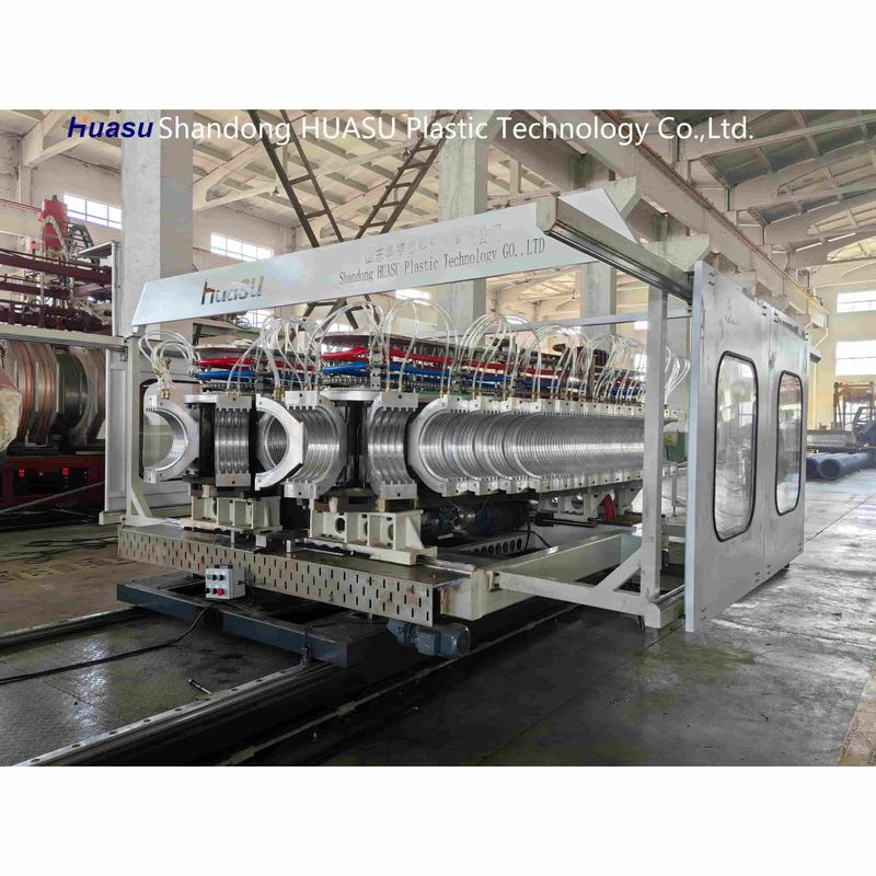 Ligne de production de tubes ondulés à double paroi à extrudeuse à vis unique à grande vitesse avec sonneries en ligne et système PLC Siemens