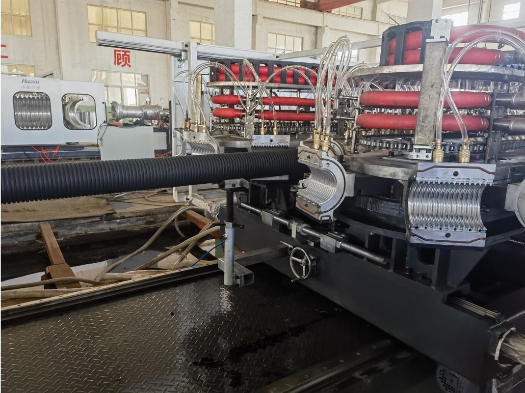 Machine de tuyauterie en PEHD à double paroi, ligne d'extrusion de tuyaux ondulés pour l'approvisionnement en eau