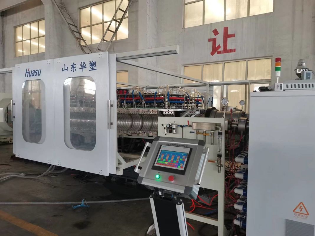 Machine de production de ligne d'extrusion de tuyaux ondulés contrôlés par PLC Siemens avec une profondeur de nitrure de 0,4-0,7 mm