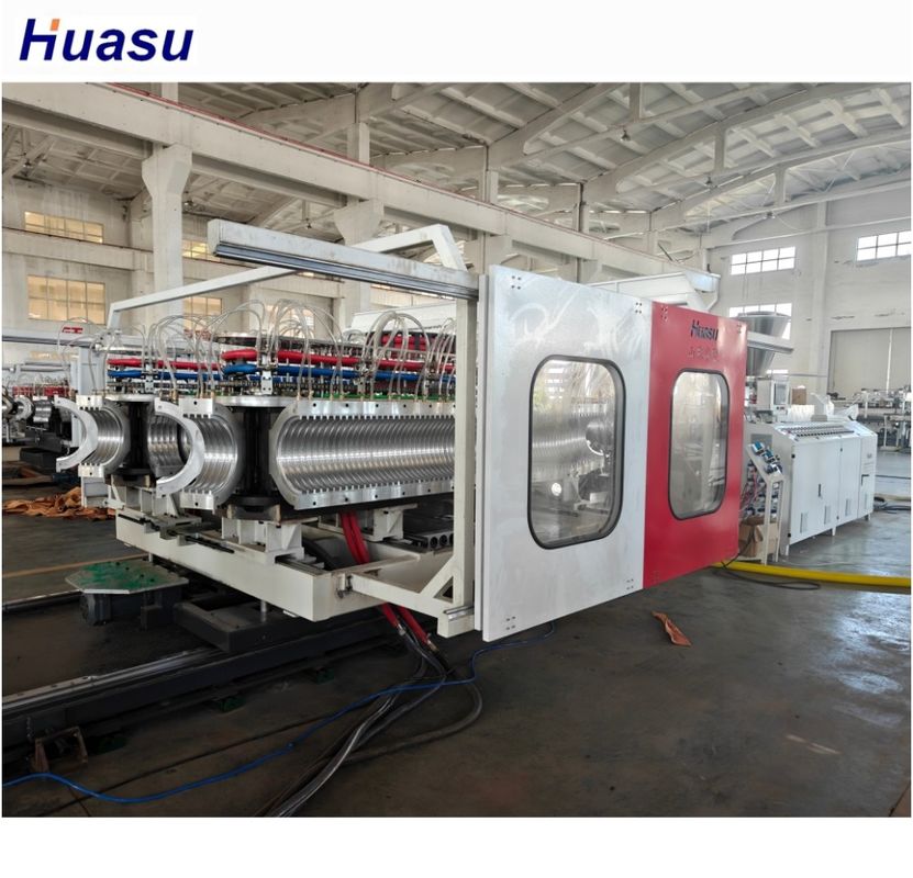 Extrudeuse à double vis conique PVC à double paroi de tubes ondulés machine d'extrusion pour tuyaux en plastique