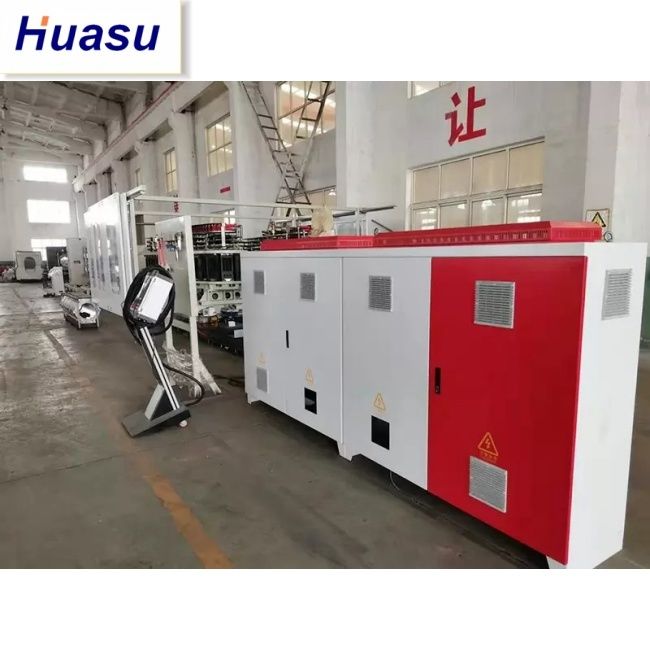 Ligne d'extrusion de tuyaux DWC avec extrudeuse conique à double vis pour diamètre de tuyau de 32 à 1600 mm et capacité de 60 à 2000 kg/h