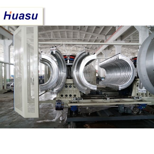 Ligne d'extrusion de tuyaux DWC avec un diamètre de tuyau de 32 à 1600 mm, une capacité de 60 à 2000 kg/h et une technologie PLC Siemens pour une efficacité élevée