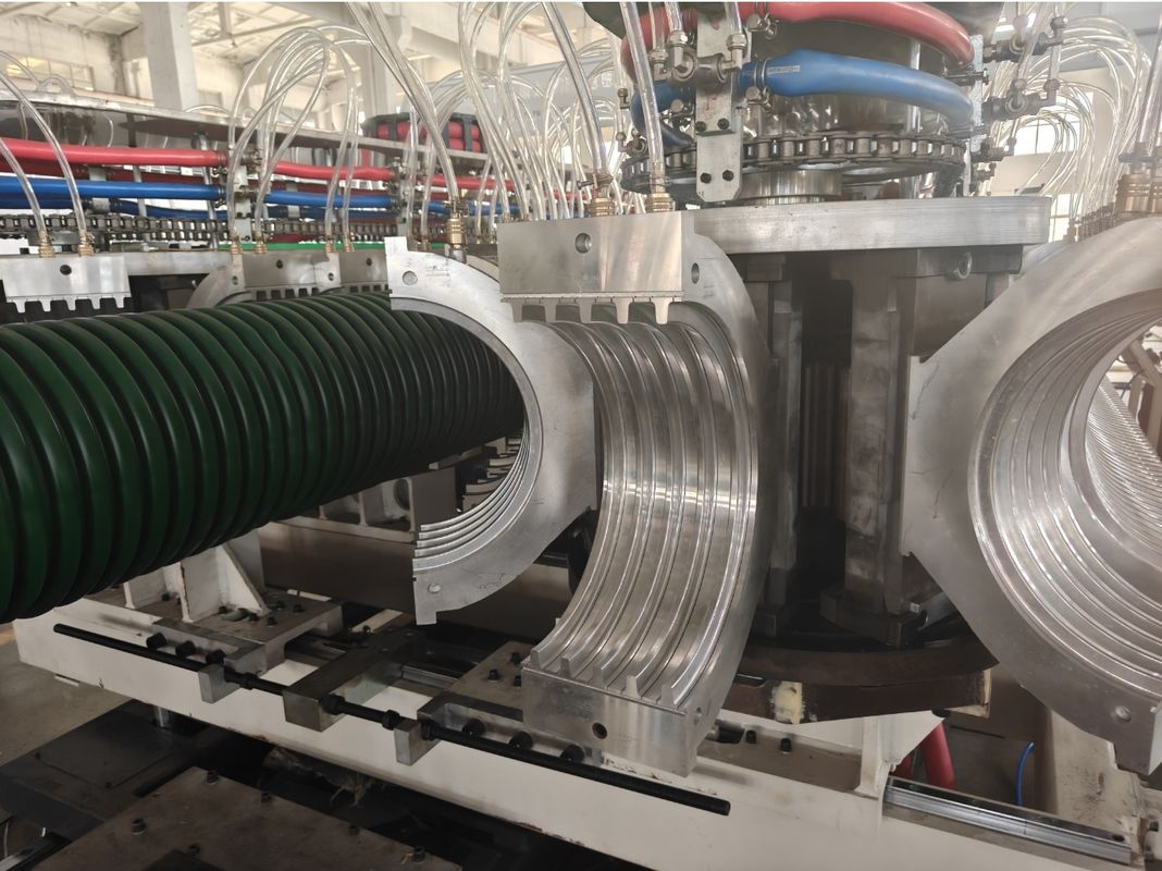 Machine d' extrusion de tuyaux en PVC à double paroi à grande vitesse, machine de fabrication de tuyaux ondulés