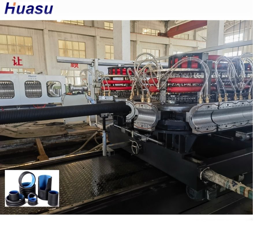 Ligne d'extrusion de tuyaux ondulés à double paroi avec moteur Siemens 63 mm