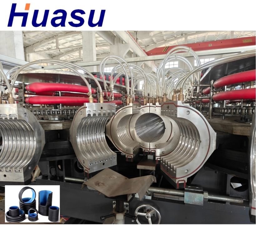 Ligne d'extrusion de tuyaux ondulés à double paroi avec variateur Siemens, diamètre min. 63 mm