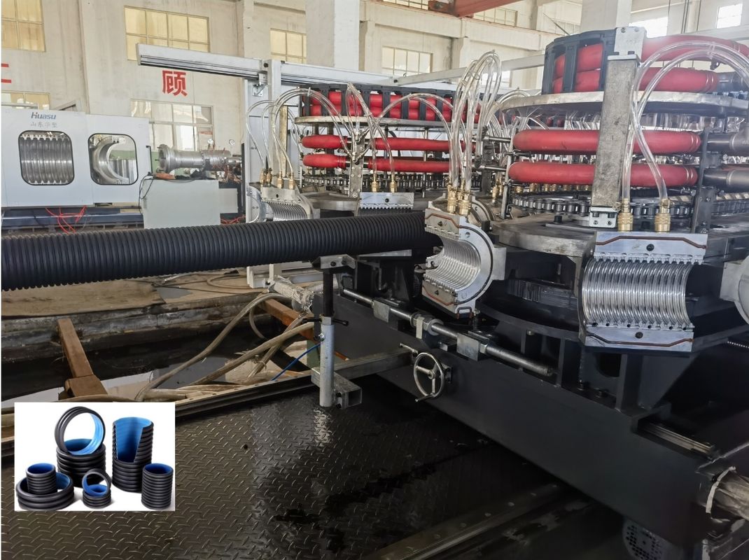 Ligne d'extrusion de tuyaux ondulés à double paroi avec variateur Siemens, diamètre min. 63 mm