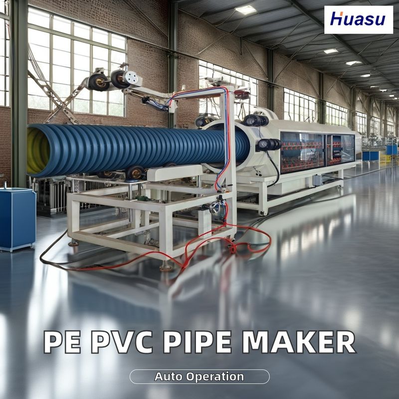 Ligne d'extrusion de tuyaux ondulés à double paroi en PE PVC 500-2000 kg/h