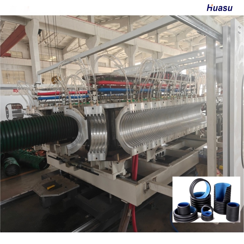 Ligne d'extrusion de tubes ondulés en plastique à haut rendement avec système de commande PLC