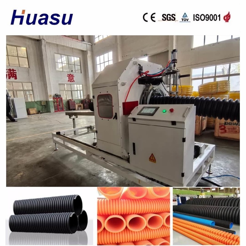 Ligne d'extrusion automatique de tubes ondulés à paroi simple pour PVC/PE/MPP/PA/HDPE avec une plage de diamètre de 32 mm à 1600 mm et une puissance de 200 à 2000 kg/h