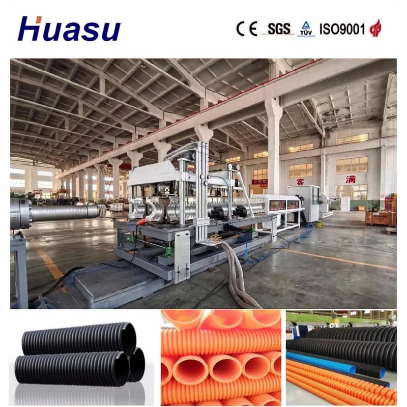 Ligne d'extrusion de tubes ondulés à paroi unique en PVC/PE/MPP/PA/HDPE avec matériau de canon 38CrMoAlA et sonnage en ligne