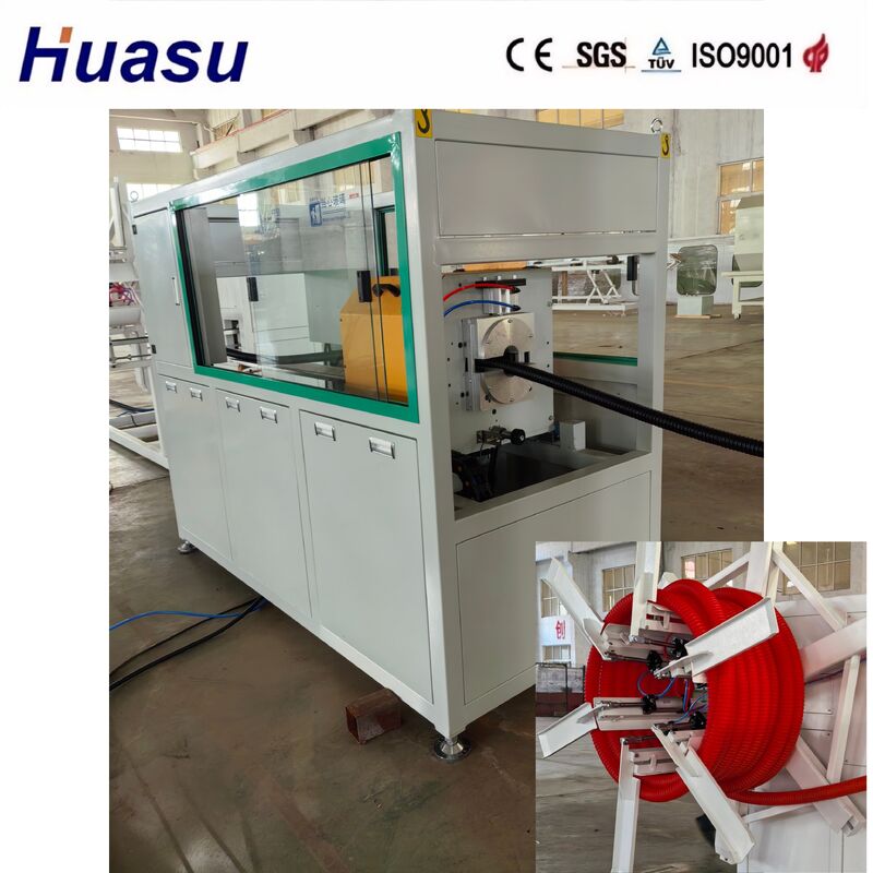 Usine de tuyaux ondulés en PEHD avec interface écran tactile de contrôle PLC pour des diamètres intérieurs de tuyaux de 32 mm à 1600 mm et options de refroidissement à air et à eau