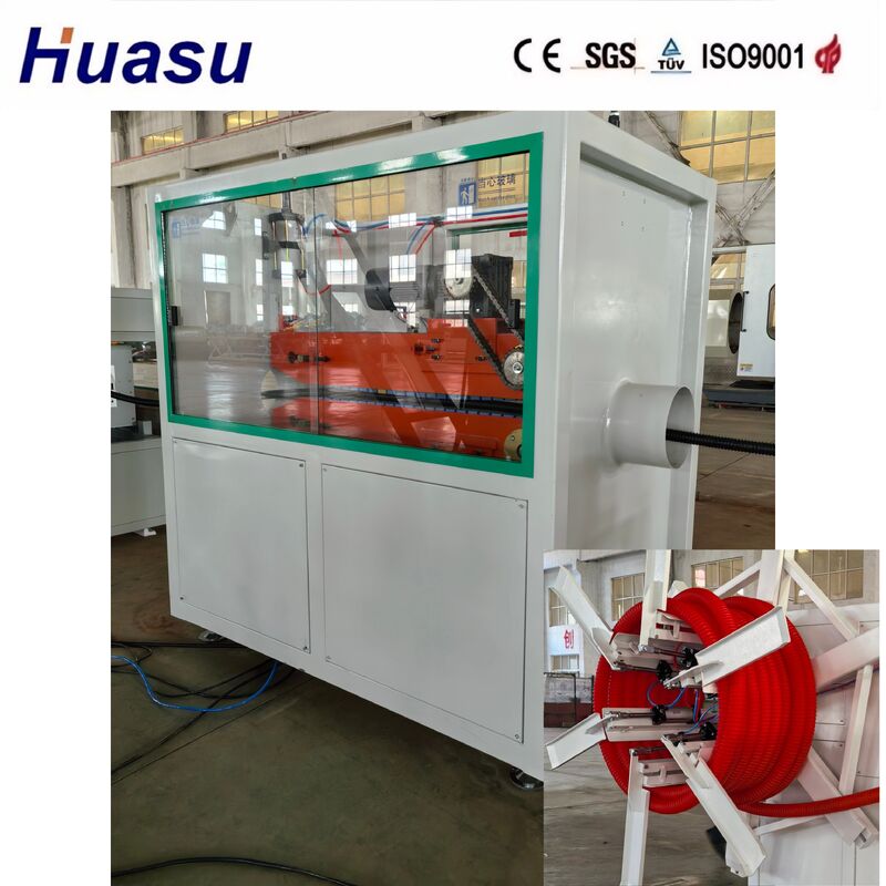 Ligne d'extrusion de tuyau de protection de câble à trois couches avec refroidissement à l'air et à l'eau pour l'identifiant de tuyau de 32 mm à 1600 mm