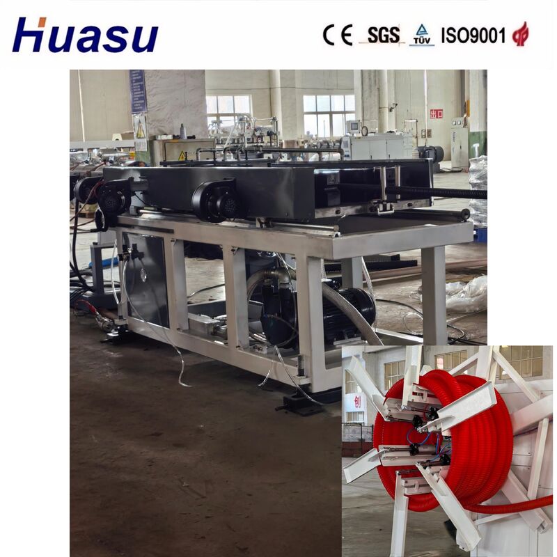 Ligne d'extrusion de tuyaux de protection de refroidissement par air et par eau avec extrudeuse à vis unique et télécommande PLC