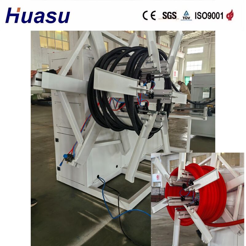 60 à 2000 kg/h de sortie Ligne d'extrusion de tubes ondulés à paroi unique avec mode refroidissement à l'eau et télécommande PLC