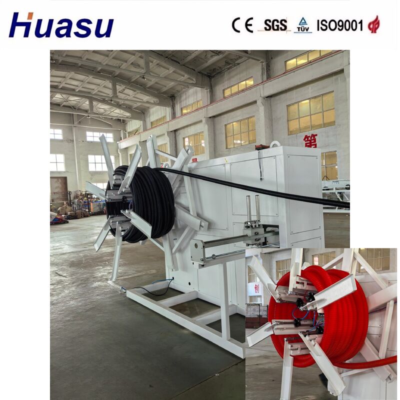 Ligne d'extrusion de tuyaux ondulés simple paroi contrôlée par automate programmable (PLC) pour une gamme de tuyaux de 32 à 1600 mm avec une productivité élevée