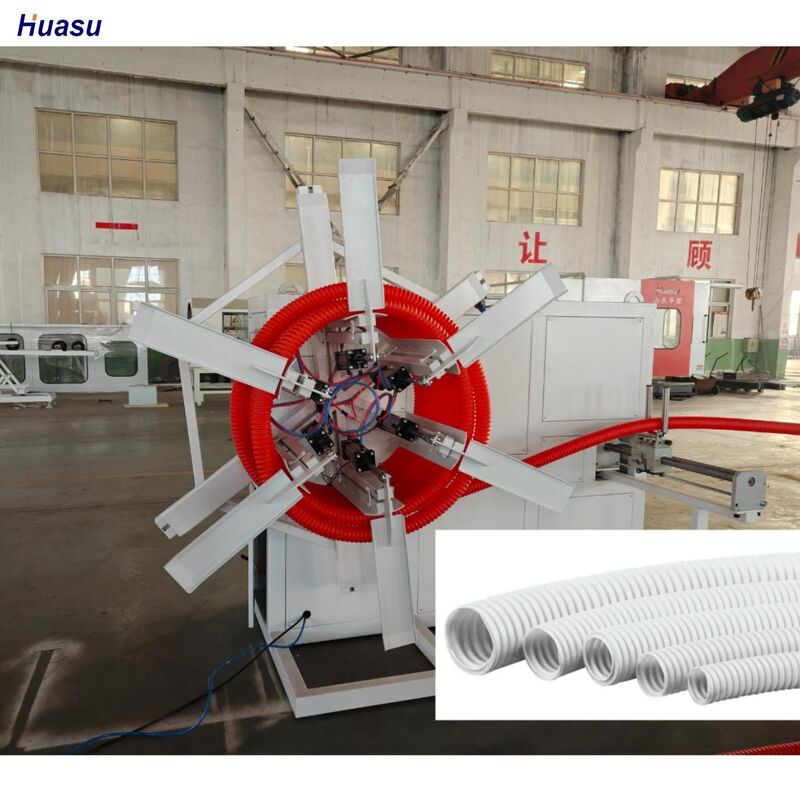 Ligne d'extrusion de tubes ondulés à paroi simple informatisée équipée d'un onduleur Siemens et d'un onduleur à moule rotatif pour le fonctionnement