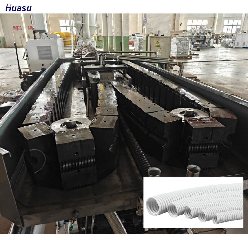 Ligne d'extrusion de tubes ondulés à paroi simple informatisée équipée d'un onduleur Siemens et d'un onduleur à moule rotatif pour le fonctionnement