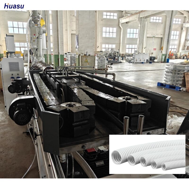 Ligne d'extrusion de tuyaux ondulés à paroi simple personnalisée avec onduleur Siemens et contrôle à distance par API pour la sortie