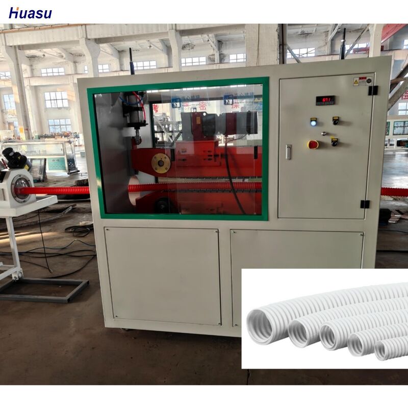 Ligne d'extrusion de tuyaux ondulés à paroi simple, système d'engrènement complet, type de moule rotatif, corrugateur, contrôle informatisé pour la production