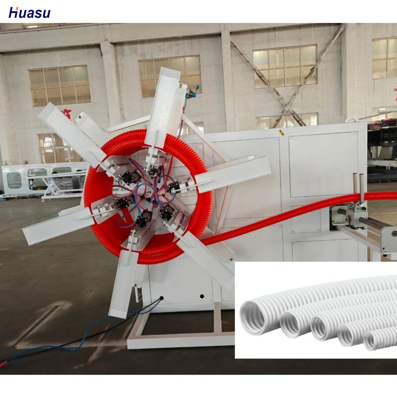 Ligne d'extrusion de tuyaux ondulés muraux simples Siemens Schneider avec contrôle PLC et télécommande, équipement durable