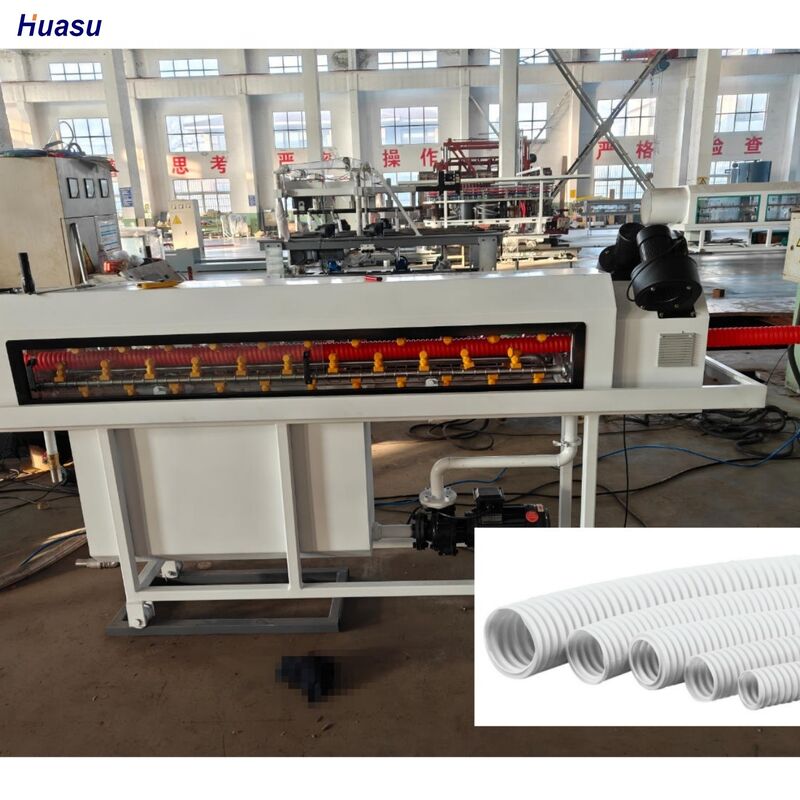 Ligne d'extrusion de tuyaux ondulés muraux simples Siemens Schneider avec contrôle PLC et télécommande, équipement durable