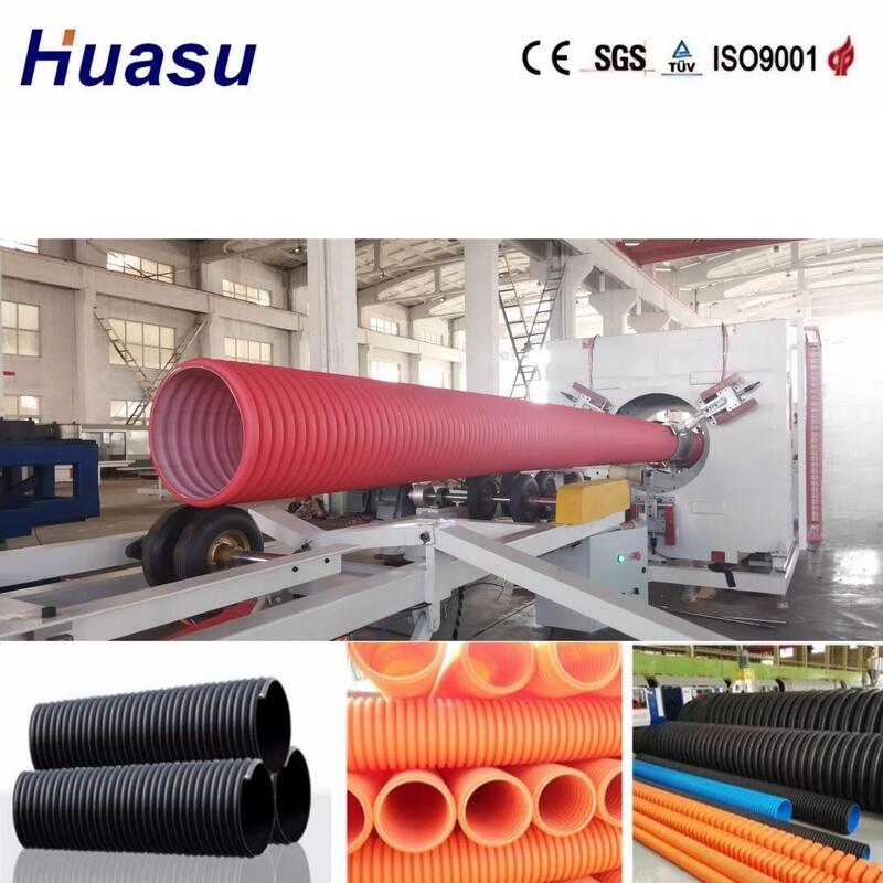 Ligne d'extrusion de tuyaux ondulés à double paroi en alliage d'aluminium avec contrôle PLC pour un diamètre de tuyau de 32 mm à 1600 mm