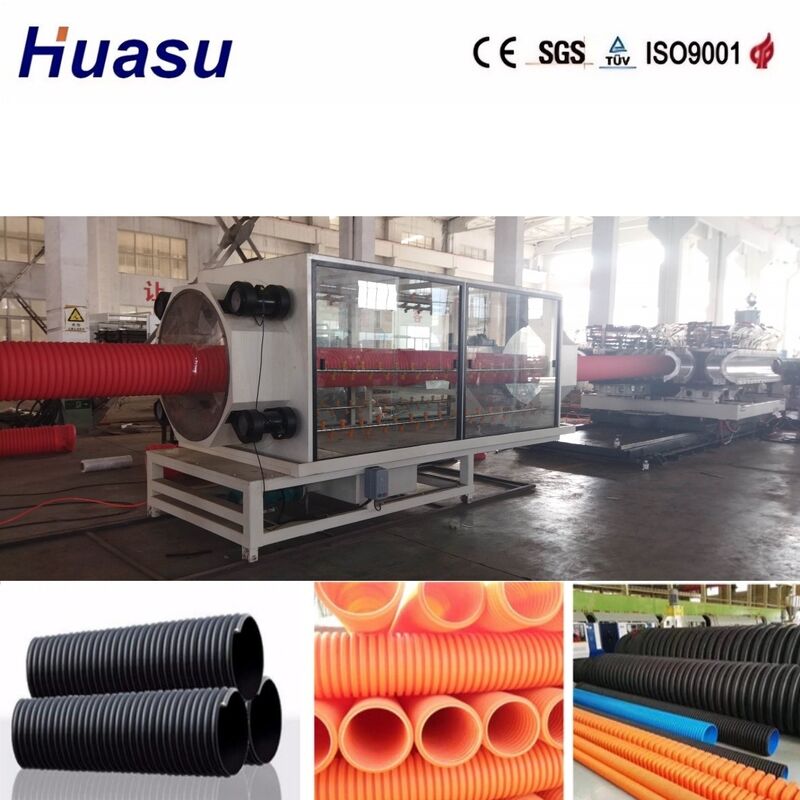 Ligne d'extrusion de tuyaux ondulés à double paroi à haute productivité avec un diamètre de tuyau de 32 à 1600 mm et un contrôle PLC Siemens