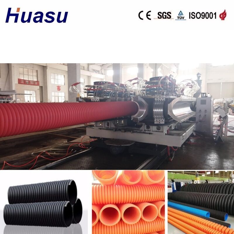 32-1600 mm de diamètre du tuyau ligne d'extrusion de tuyau ondulé à double paroi avec contrôle PLC Siemens et capacité de sortie 100-3000 kg/h