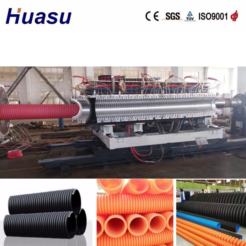 Ligne d'extrusion de tuyaux ondulés à double paroi avec un diamètre de tuyau de 32 à 1600 mm, contrôle PLC Siemens et haute productivité