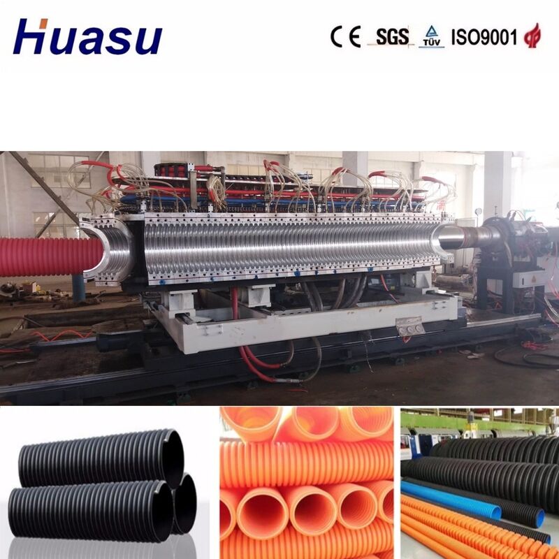 Ligne d'extrusion de tuyaux ondulés à double paroi avec un diamètre de tuyau de 32 à 1600 mm, contrôle PLC Siemens et haute productivité