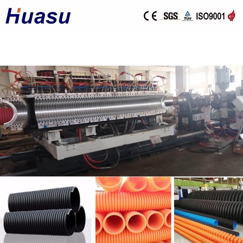 Machine d'extrusion de tuyaux ondulés à double paroi avec diamètre de tuyau de 32 mm à 1600 mm, contrôle PLC et haute productivité