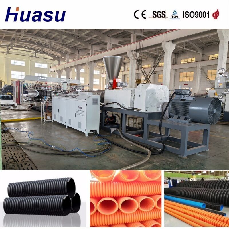 Ligne d'extrusion de tuyaux ondulés à double paroi contrôlée par PLC pour une productivité élevée avec un diamètre de tuyau de 32 à 1600 mm