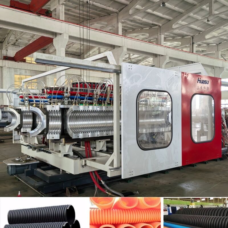 Ligne d'extrusion de tuyaux ondulés à double paroi contrôlée par PLC pour une productivité élevée avec un diamètre de tuyau de 32 à 1600 mm