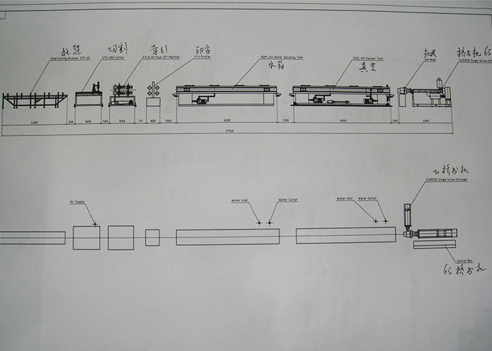Ligne ondulée à mur unique de production à la machine de tuyau de PVC de 200MM-400MM