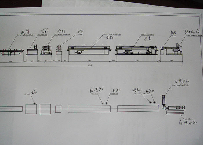ligne ondulée à mur unique chaîne d'extrusion de tuyau de PVC pp de diamètre de 25mm de production