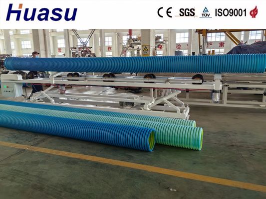 300mm HDPE Double Wall Corrugated Pipe Machine 90/80mm Extruder