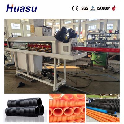 PE Suitable Material Single Wall Corrugated Pipe Extrusion Line with Water Cooling for 32-1600mm Plastic Pipe Production