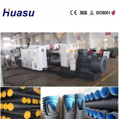 PLC Control Double Wall Corrugated Pipe Extrusion Line Featuring High Productivity Suitable for Underground Sewage Pipe Manufacturing Process